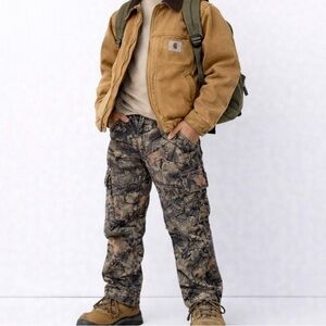 Carhartt boys real tree Camouflage Cargo Pants vintage adjustable waistband 10